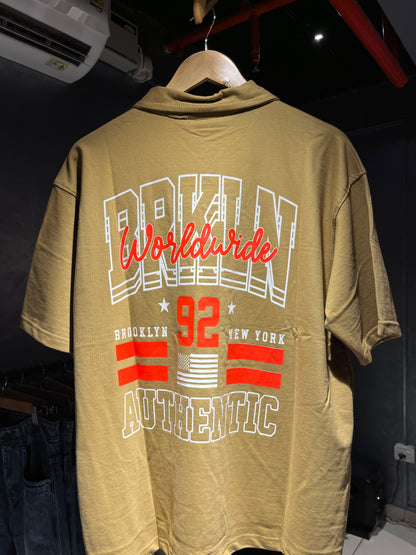 Sand Beige Varsity 92 Polo Tee